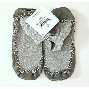 Hanna Andersson NWT  1 Youth (1-3 yr) Grey Solid Moccasins Slippers